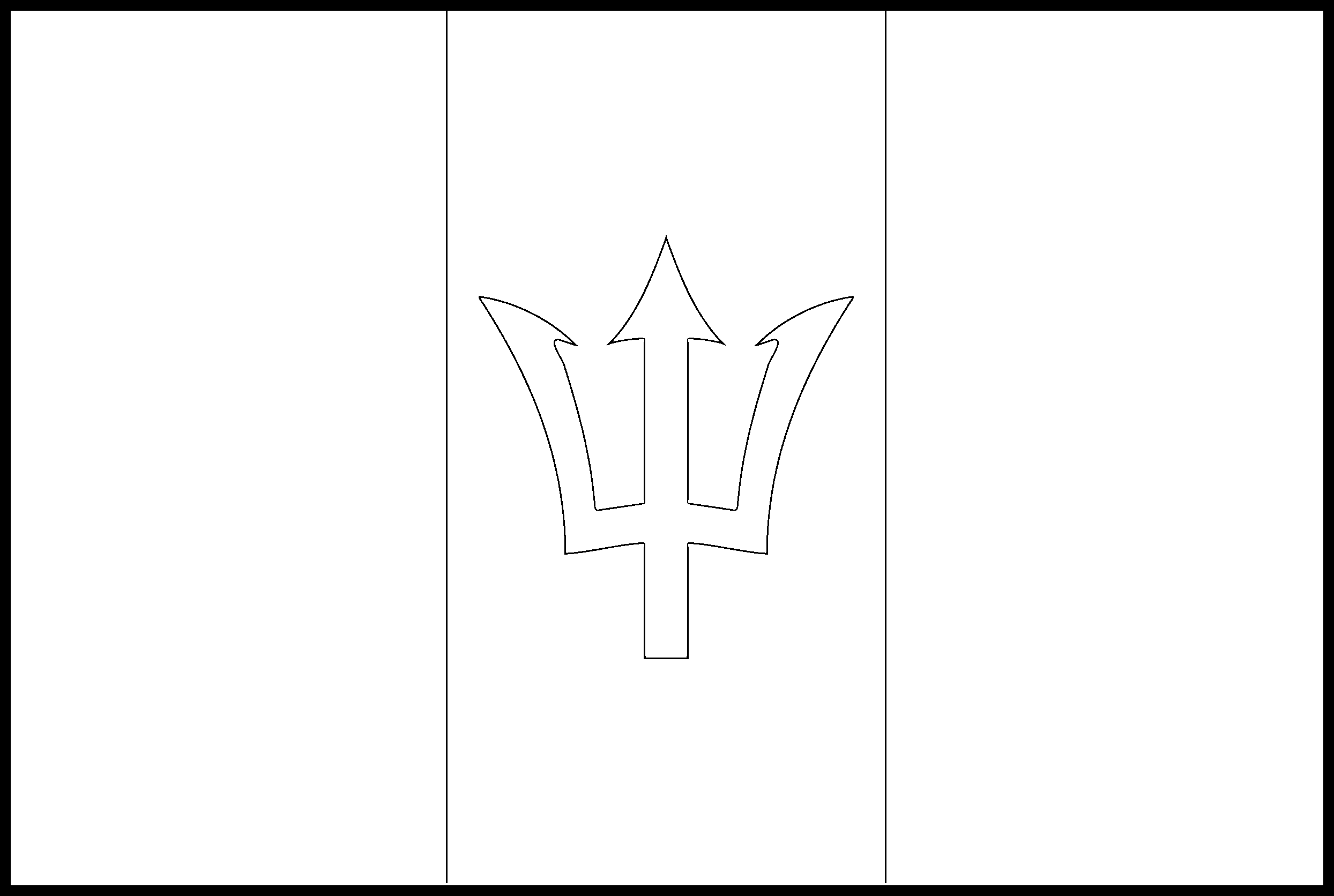 Barbados Flag Colouring Page – Flags Web