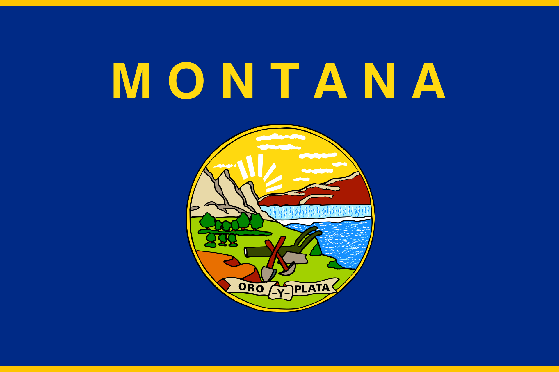 Montana Flag Coloring Page State Flag Drawing Flags Web