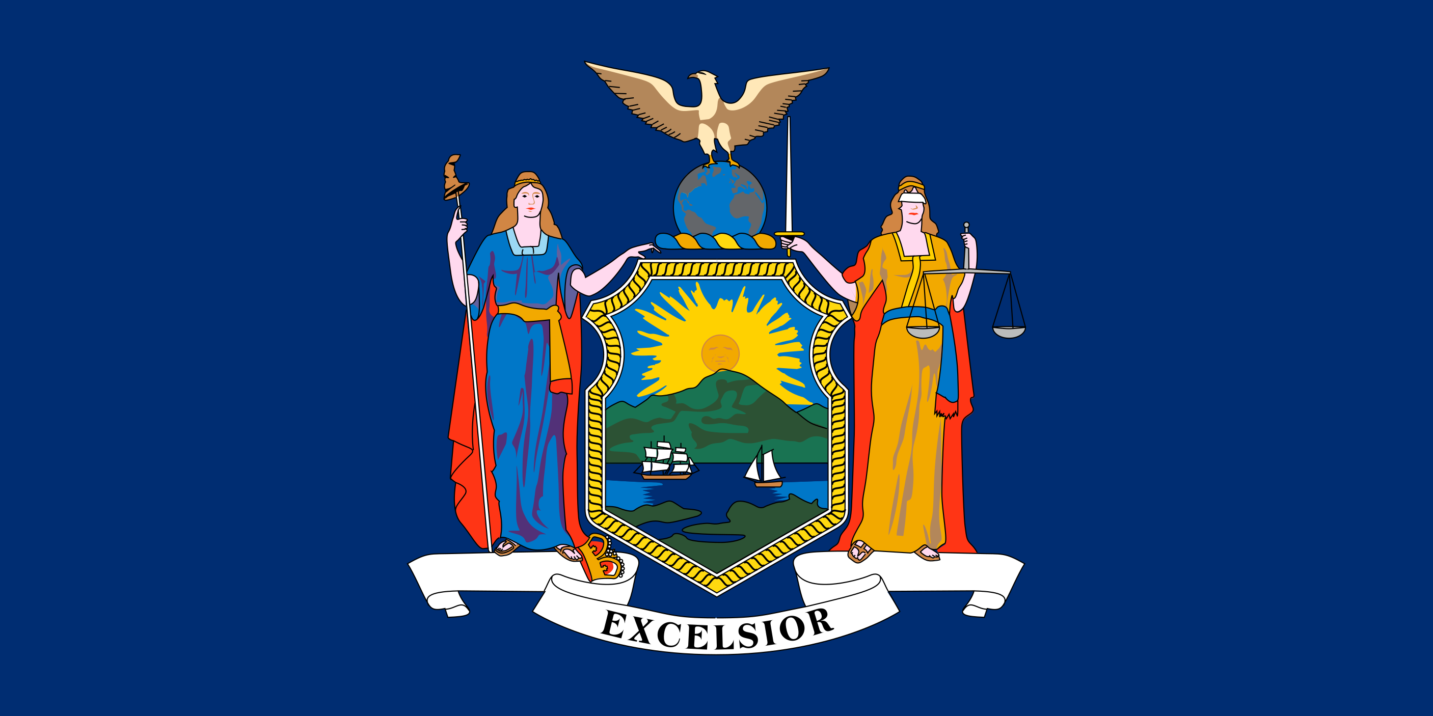 New York Flag Coloring Page State Flag Drawing Flags Web